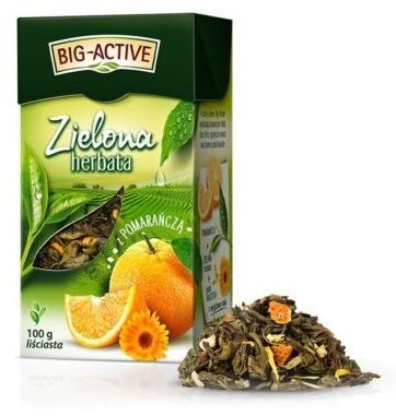 Big-Active Herbata Zielona z Pomarańczą рассыпной зелёный чай с апельсиновым ароматом 100 г